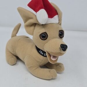 Vintage Applause Yo Quiero Taco Bell Chihuahua Dog 6" Christmas Santa Hat Plush